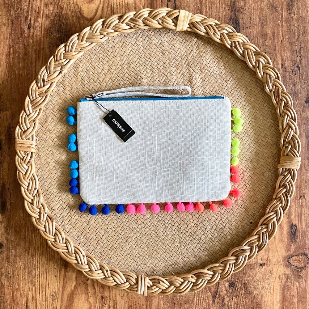 |Express | Wristlet w/Colorful Pompoms